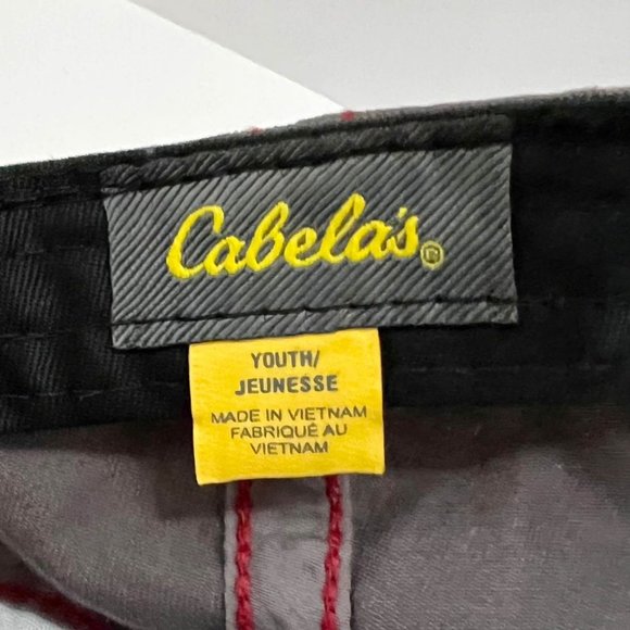 Cabela’s Youth Distressed Oval Patch Hat/Cap Grey/Red - Picture 6 of 6